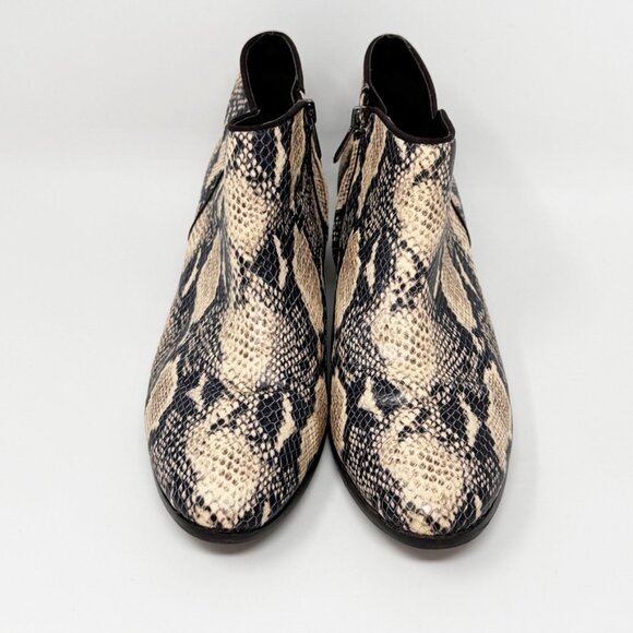 Sam Edelman Womens Reptile Print Faux Leather Side zip Bootie Size 10 - Picture 4 of 12